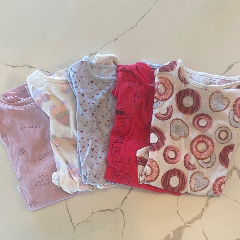 Carters girls 5T long sleeve night gown bundle